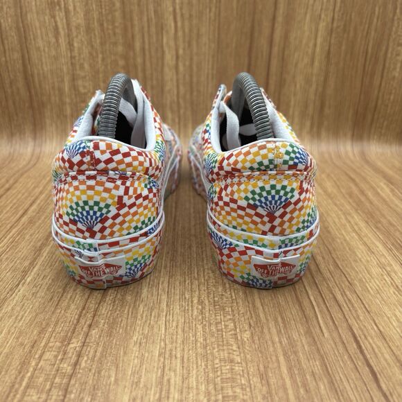 VANS Old Skool Platform Pride Multi Rainbow White Checker Women 8 Men 6.5 - Picture 4 of 8